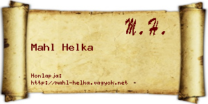 Mahl Helka névjegykártya